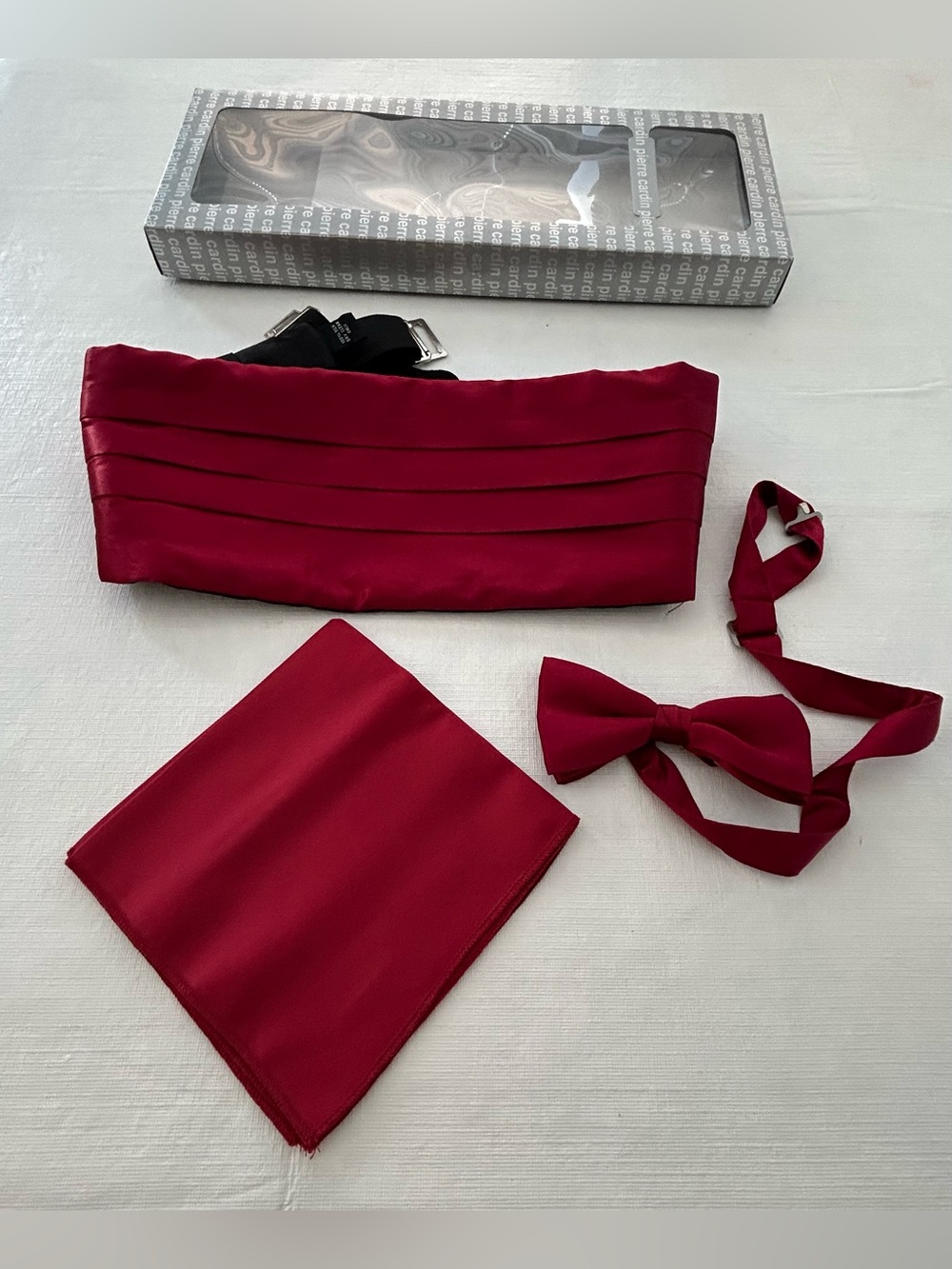Vintage Pierre Cardin burgundy formal accessory set